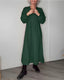 Women’s V-Neck Long Sleeve Maxi Dress - Green