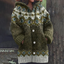 Women’s Fair Isle Hooded Knit Cardigan - Green