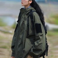 Women’s Hooded Oversized Windbreaker - Green
