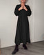 Women’s V-Neck Long Sleeve Maxi Dress - Black