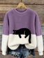 Women’s Cosy Cat Jumper - Purple