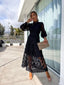 Women's Puff Sleeve High Neck Dress