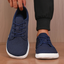 Women’s Wide Toe Knit Lace-Up Trainers - Navy Blue