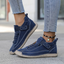Women’s Hand-Stitched Slip-On Walking Shoes - Navy Blue