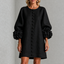 Women’s Ruffle Sleeve Button-Front Mini Dress - Black