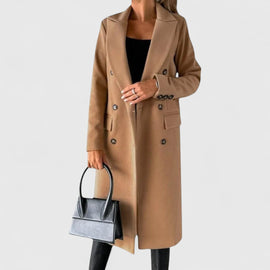 Women’s Elegant Longline Double Breasted Coat