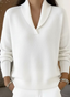 Women’s Shawl Collar V-Neck Jumper - White