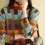 Women’s Patchwork Check Turtleneck Jumper - view 4