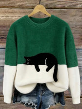 Women’s Cosy Cat Jumper - Green
