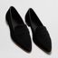 Women’s Pointed Toe Suede-Effect Loafers - Black