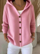 Women’s Hooded Button Front Knit Cardigan