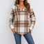 Women’s Hooded V-Neck Pullover with Curved Hem - Dusty Rose