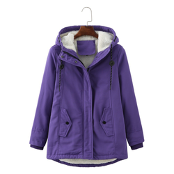 Women’s Plush-Lined Hooded Winter Parka - Plum