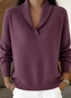 Women’s Shawl Collar V-Neck Jumper - Purple
