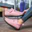 Women’s Hand-Stitched Slip-On Walking Shoes - Pink