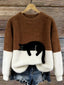 Women’s Cosy Cat Jumper - Brown