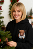 Women’s Highland Cow Fleece Lined Hoodie - Black