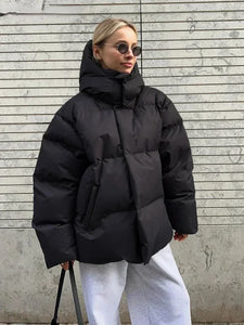 Women’s Oversized Hooded High Neck Puffer Coat