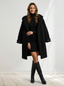 Women’s Hooded Bouclé Longline Coat - Black