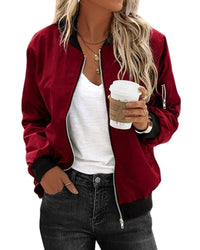 Bomber Jacket | Zip-Front Closure, Ribbed Trim 1