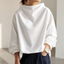 Women’s Funnel Neck Balloon Sleeve Jumper - White