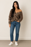 Women’s Open-Front Cardigan with Multicolour Striped Knit