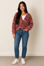 Women’s Open-Front Cardigan with Multicolour Striped Knit