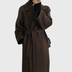 Women’s Belted Wool Blend Longline Overcoat