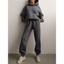 Women’s Hooded Sweatshirt and Jogger Tracksuit - Dark Grey