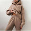 Women’s Hooded Sweatshirt and Jogger Tracksuit - Khaki