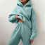 Women’s Hooded Sweatshirt and Jogger Tracksuit - Mint Blue