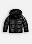 Women’s Glossy Hooded Puffer Jacket - Black