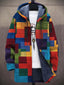 Women’s Patchwork Print Hooded Cardigan - Multicolour Block
