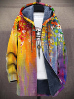 Women’s Patchwork Print Hooded Cardigan - Floral Rainbow