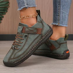 Women’s Hand-Stitched Slip-On Walking Shoes - Green