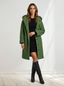 Women’s Hooded Bouclé Longline Coat - Green