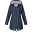 Women’s Hooded Drawstring Rain Jacket - Navy