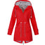 Women’s Hooded Drawstring Rain Jacket - Red
