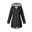Women’s Hooded Drawstring Rain Jacket - Black