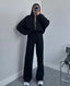 Women’s Two-Piece Relaxed Lounge Set - Black