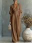 Jumpsuit | Deep V Neckline, Wide-Leg Silhouette 4