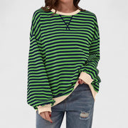 Kayli Comfortable Jumper - Cozy Stripe Knit for Casual Style, Loose Fit, Classic Round Neck, Autumn/Winter Fashion 1