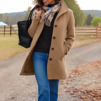 Women’s Single Breasted Wool Blend Coat