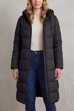 Women’s Longline Hooded Quilted Puffer Coat