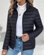 Women’s Stand Collar Quilted Jacket - Black