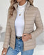 Women’s Stand Collar Quilted Jacket - Beige