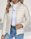 Women’s Stand Collar Quilted Jacket - Cream