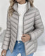 Women’s Stand Collar Quilted Jacket - Grey