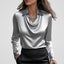 Women’s Cowl Neck Satin Blouse - view 3