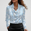 Women’s Cowl Neck Satin Blouse - view 8
